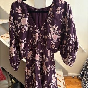 Free People Purple Floral Mini Dress